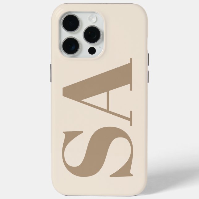 trendiges Antique White mit Monogramm Case-Mate iPhone Hülle (Rückseite)