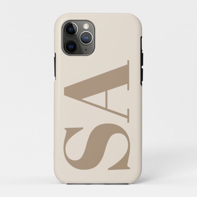 trendiges Antique White mit Monogramm Case-Mate iPhone Hülle (Rückseite)