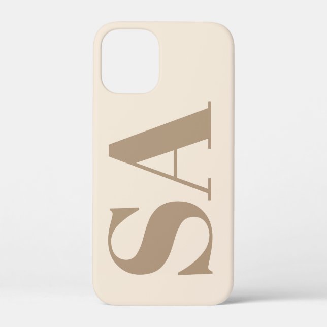 trendiges Antique White mit Monogramm Case-Mate iPhone Hülle (Rückseite)
