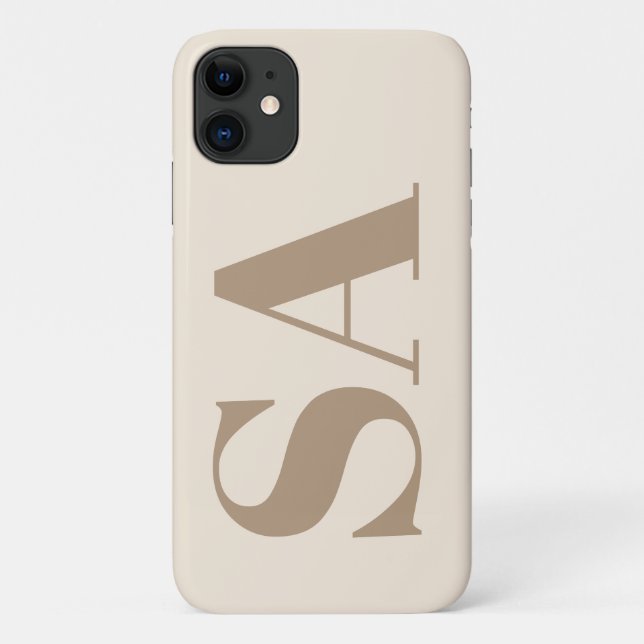 trendiges Antique White mit Monogramm Case-Mate iPhone Hülle (Rückseite)