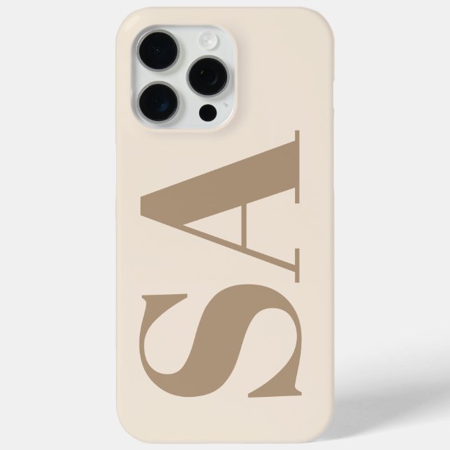 trendiges Antique White mit Monogramm Case-Mate iPhone Hülle (Rückseite)