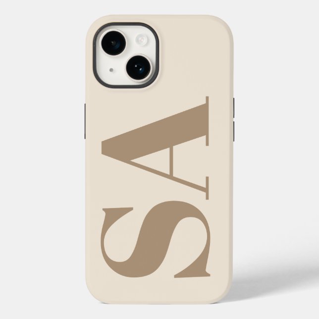 trendiges Antique White mit Monogramm Case-Mate iPhone Hülle (Rückseite)