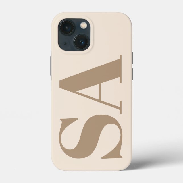 trendiges Antique White mit Monogramm Case-Mate iPhone Hülle (Rückseite)