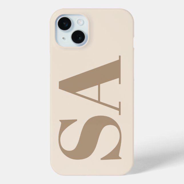 trendiges Antique White mit Monogramm Case-Mate iPhone Hülle (Rückseite)