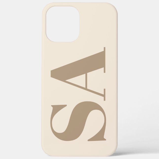 trendiges Antique White mit Monogramm Case-Mate iPhone Hülle (Rückseite)