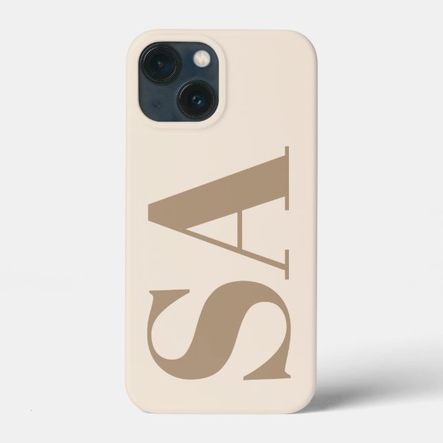 trendiges Antique White mit Monogramm Case-Mate iPhone Hülle (Rückseite)