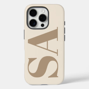 trendiges Antique White mit Monogramm Case-Mate iPhone 16 Pro Hülle