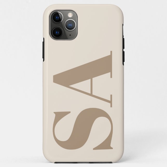 trendiges Antique White mit Monogramm Case-Mate iPhone Hülle (Rückseite)
