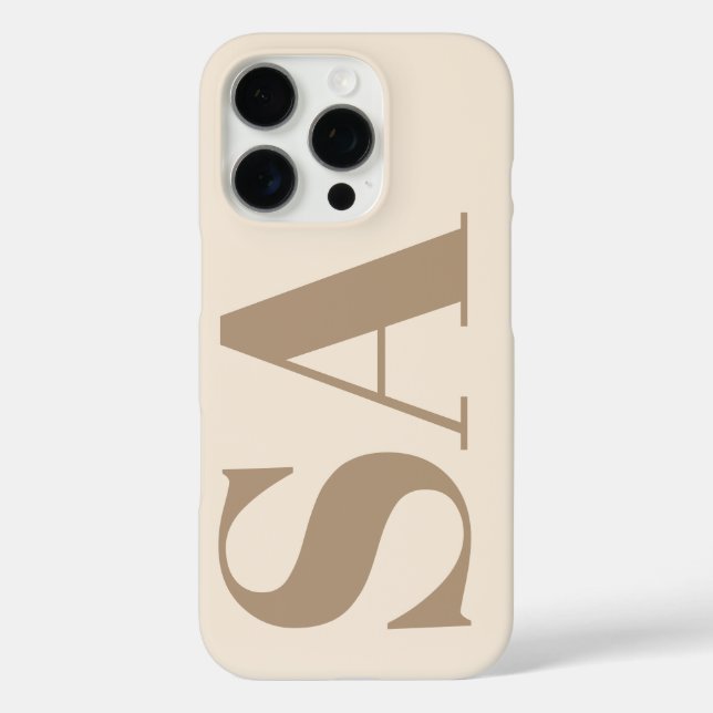 trendiges Antique White mit Monogramm Case-Mate iPhone Hülle (Rückseite)