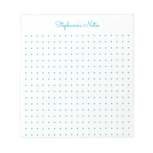 Trendiges Aqua personalisiertes Punktgitter Notizblock