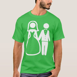 Trendiges ästhetisches Hochzeitspaar Braut Bräutig T-Shirt