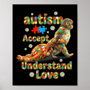 Trendiges Baby-Affen-Autismus-Bewusstsein akzeptie Poster