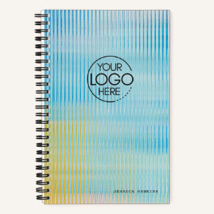 Trendiges blau-gelbes prismatisches Glas modernes Notizbuch