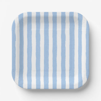 Trendiges Blau gestreift Pappteller