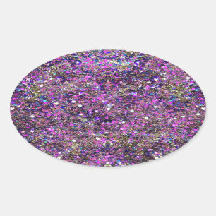 Trendiges Blau Rosa Gold Glitter Leeres Template Ovaler Aufkleber