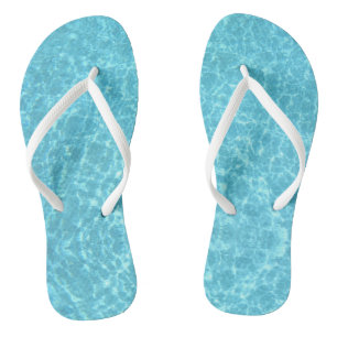 Trendiges Blau Wasser Weiß Schlanke Träger Vorlage Flip Flops