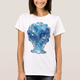 Trendiges Blau-WASSERELEMENT 3D-Textkunstwerk T-Shirt