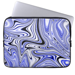 Trendiges blaues Marmor-Swirbelmuster Laptopschutzhülle