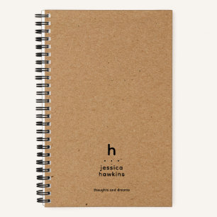 Trendiges braunes Kraftpapier modernes, rundes Mon Notizbuch