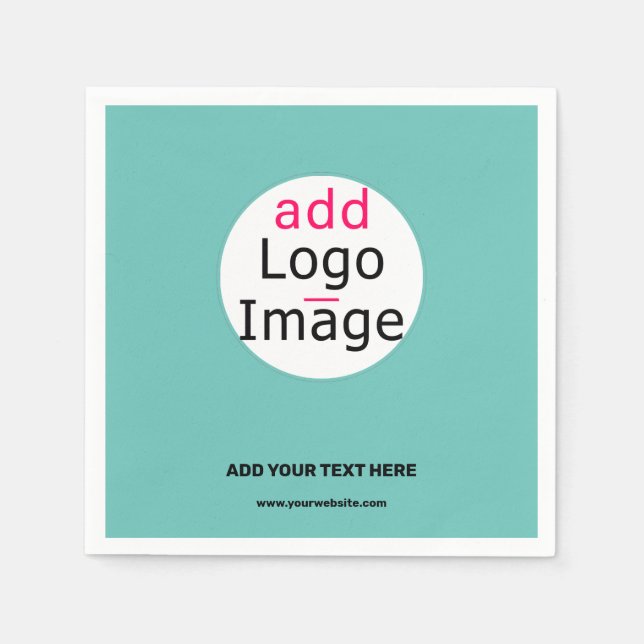Trendiges Business-Logo Fresh Mint Green Serviette (Vorderseite)