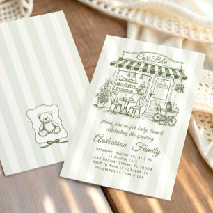 Trendiges Café Bebe Französische Coffeeshop Baby S Einladung