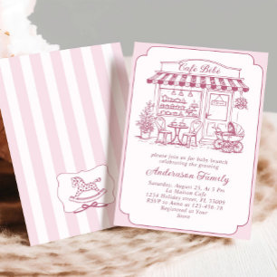 Trendiges Café Bebe Französische Coffeeshop Baby S Einladung