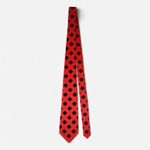 Trendiges & Chic rotes und schwarzes Streifenmuste Krawatte