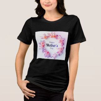Trendiges Damen-T-Shirt mit halbem Ärmel, lässiges Tri-Blend Shirt