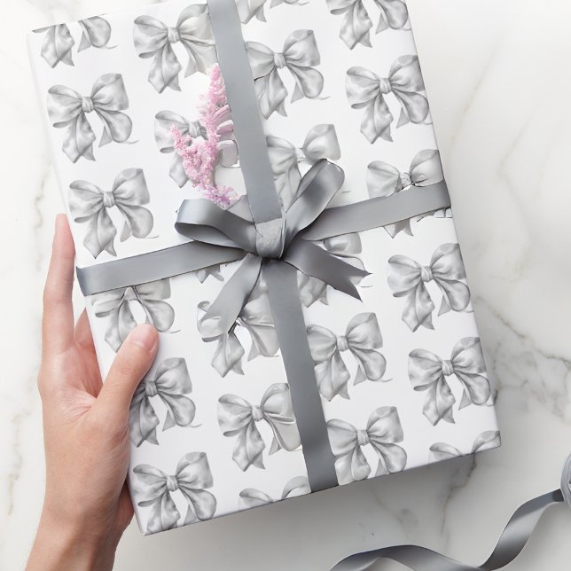 Trendiges Einfaches Elegantes Bogenmuster Geschenkpapier (Trendy Simple Elegant Bow Pattern Wrapping Paper)