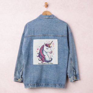 Trendiges Einhorn individuell anpassbares magische Jeansjacke