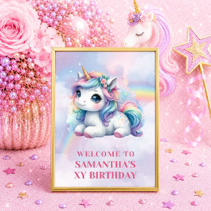 Trendiges Einhorn Magisches Pastell Mädchen Willko Poster