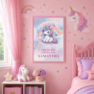 Trendiges Einhorn Rosa Lila Gerahmtes Poster Gesch Leinwanddruck