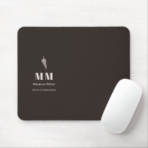 Trendiges Espresso-Braun Botanisches Farngewächs B Mousepad