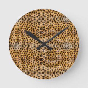 Trendiges exotisches Fellmuster des Geparden - Tie Runde Wanduhr