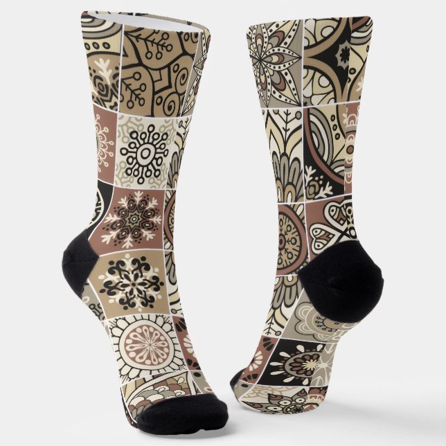 Trendiges farbenfrohes Muster  Socken (Gewinkelt)