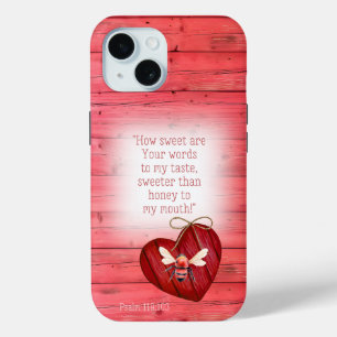 Trendiges Faux-Rot-Holz-Rot-Herz-Orangen-Biene-Bib Case-Mate iPhone Hülle