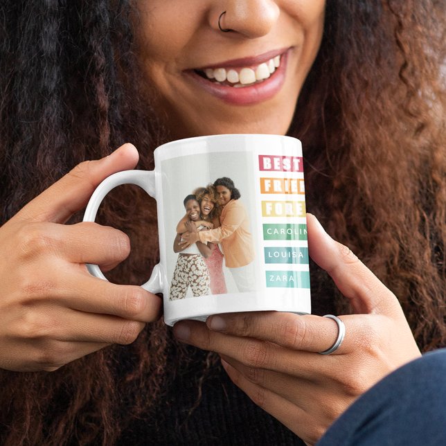 Trendiges Foto‑Collage für beste Freunde für immer Kaffeetasse (Von Creator hochgeladen)