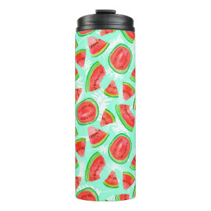 Trendiges Fruchtmuster. Künstlerischer Wassermelon Thermosbecher