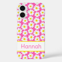 Trendiges Gänseblümchen-Muster iPhone 16 Hülle
