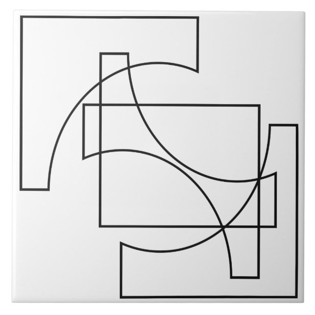 Trendiges geometrisches Muster Fliese (Vorderseite)