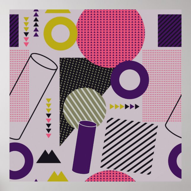 Trendiges geometrisches Muster, Stil, abstrakt Poster (Vorne)