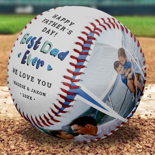Trendiges Geschenk zum Vatertag mit 4 Fotos 'Beste Baseball
