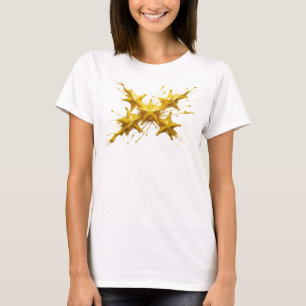 Trendiges Gold Abstract Stars Visuelles Design T-Shirt