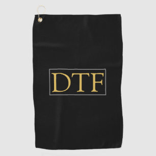 Trendiges Gold-DIY-Monogramm/Name, graue Umrandung Golfhandtuch