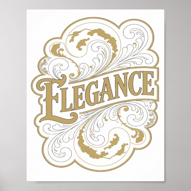 Trendiges Gold ELEGANCE Statement-Design Poster (Vorne)