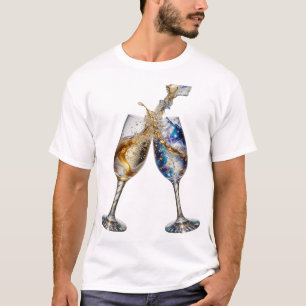 Trendiges Gold PROST AUF DIE GUTE GESUNDHEIT Druck T-Shirt