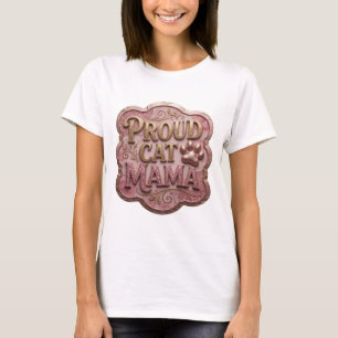 Trendiges Gold STOLZE KATZENMAMA Grafikdesign T-Shirt