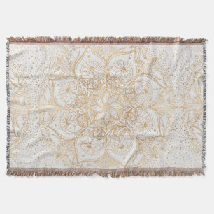 Trendiges goldenes florales Mandala-Marmor-Design Decke