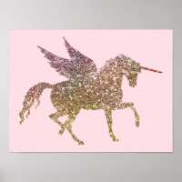 Trendiges goldenes Glitter Funkel Einhorn Pegasus 