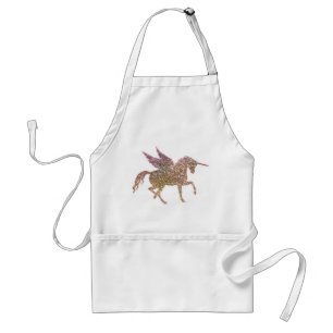 Trendiges goldenes Glitter Funkel Einhorn Pegasus  Schürze